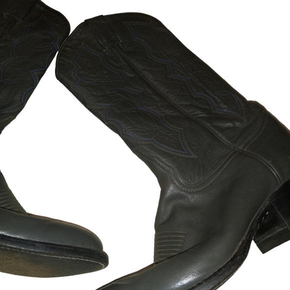 Tony Lama Vtg Wingtip leather Cowboy Boots Mens 8.5EE - Picture 14 of 16